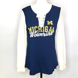 Fanatics Michigan Wolverines Lace up long sleeve thermal Size Medium NWT